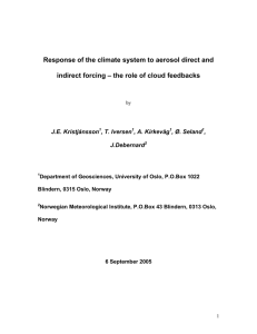 Response of the climate system to aerosol direct and J.E. Kristjánsson