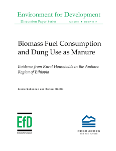 Environment for Development Biomass Fuel Consumption and Dung Use as Manure