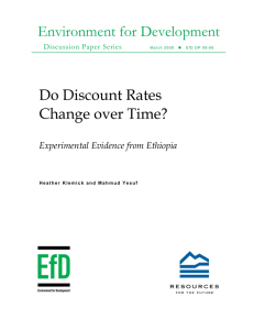 Environment for Development Do Discount Rates Change over Time?