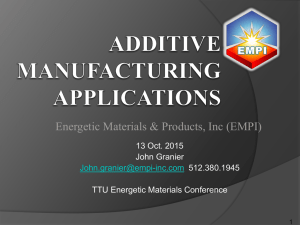 Energetic Materials &amp; Products, Inc (EMPI) 13 Oct. 2015 John Granier 512.380.1945