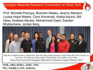 Energetic Materials Research Combustion at Texas Tech