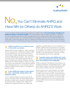 No, You Can’t Eliminate AHRQ and