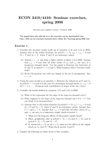 ECON 3410/4410: Seminar exercises, spring 2006