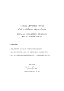 Three lecture notes Part of syllabus for Master Course AND SYSTEMS ESTIMATION