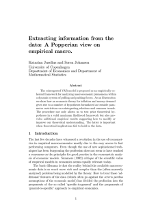 Extracting information from the data: A Popperian view on empirical macro.