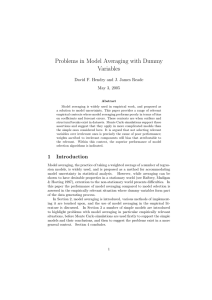 Problems in Model Averaging with Dummy Variables May 3, 2005