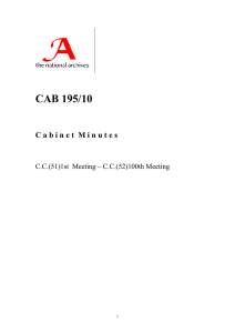 CAB 195/10 C.C.(51)1st  Meeting – C.C.(52)100th Meeting