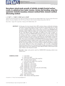 Non-planar mixed-mode growth of initially straight-fronted surface