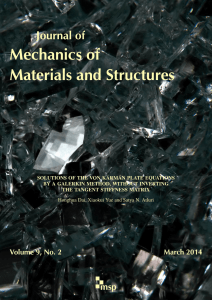 Mechanics of Materials and Structures Journal of