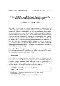 A GL(n, R) Differential Algebraic Equation Method for