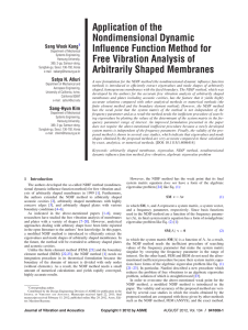 Application of the Nondimensional Dynamic Influence Function Method for Free Vibration Analysis of