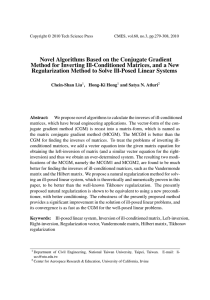 Novel Algorithms Based on the Conjugate Gradient