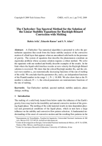 The Chebyshev Tau Spectral Method for the Solution of