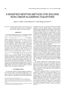 A MODIFIED NEWTON METHOD FOR SOLVING NON-LINEAR ALGEBRAIC EQUATIONS