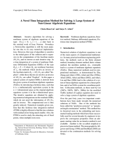 A Novel Time Integration Method for Solving A Large System... Non-Linear Algebraic Equations