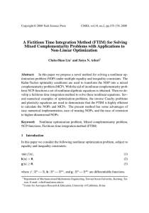 A Fictitious Time Integration Method (FTIM) for Solving