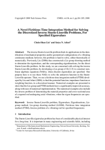 A Novel Fictitious Time Integration Method for Solving