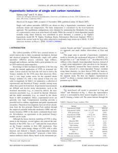 Hyperelastic behavior of single wall carbon nanotubes Ling and S. N. Atluri