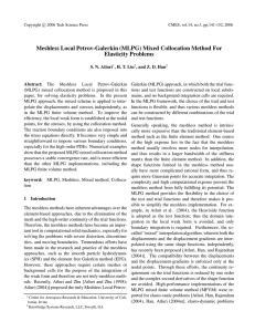 Meshless Local Petrov-Galerkin (MLPG) Mixed Collocation Method For Elasticity Problems