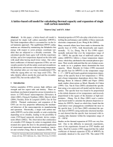 A lattice-based cell model for calculating thermal capacity and expansion... wall carbon nanotubes