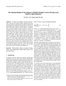 ∑ The Optimal Radius of the Support of Radial Weights Used in... Squares Approximation