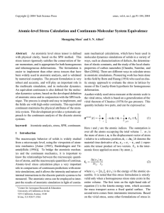 Atomic-level Stress Calculation and Continuum-Molecular System Equivalence