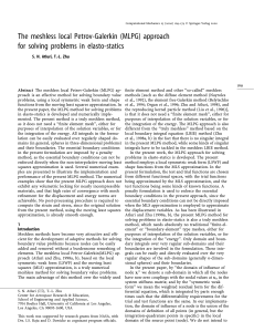 The meshless local Petrov-Galerkin (MLPG) approach for solving problems in elasto-statics