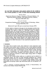 An exact finite deformation elasto-plastic solution for the outside-in