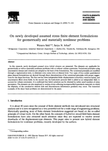 On  newly  developed  assumed  stress ... for  geometrically  and  materially  nonlinear ...