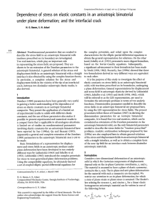 Dependence of stress on  elastic constants in an ... under plane deformation;  and  the  interfacial crack