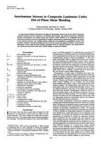 Interlaminar Stresses in Composite Laminates Under Out-of-Plane Shear/Bending