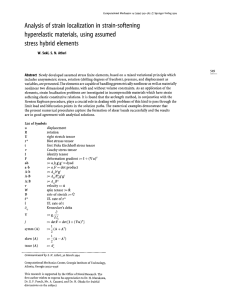 Analysis of strain localization in strain-softening hyperelastic materials,  using assumed