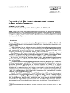 Four-noded  mixed finite  elements,  using unsymmetric stresses,