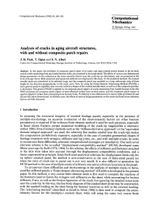 Computational Mechanics Analysis  of cracks in aging  aircraft  structures,