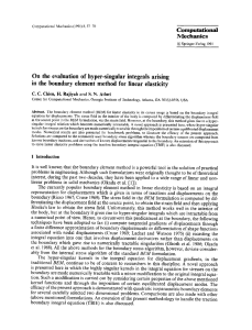 Computational Mechanics On  the  evaluation  of  hyper-singular ... in  the  boundary  element  method ...