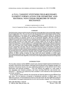 FULL TANGENT  STIFFNESS FIELD-BOUNDARY- ELEMENT FORMULATION GEOMETRIC  AND