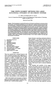 TIME  FINITE  ELEMENT  METHODS  FOR ... ROTATIONAL  DYNAMICS  OF  MULTIBODY  SYSTEMS