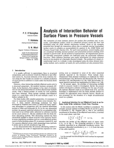 Analysis of Interaction Behavior of Surface Flaws in Pressure Vessels