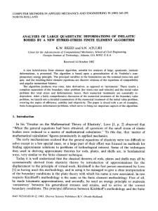 ANALYSES OF  LARGE  QUASISTATIC DEFORMATIONS OF  INELASTIC