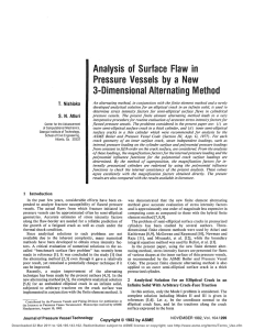 Analysis of Surface Flaw in Pressure Vessels by a New T. Nishioka