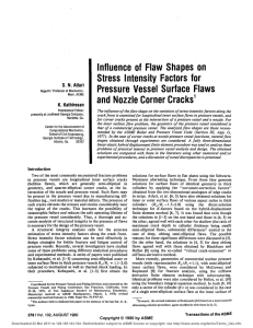 Influence of Flaw Shapes on Stress Intensity Factors for