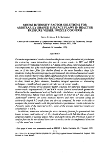 STRESS  INTENSITY  FACTOR  SOLUTIONS  FOR