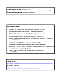 Theatre Practicum Theatre Production