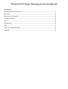 TheatreUNI Stage Management Handbook Contents