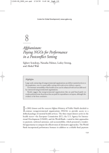 8 Afghanistan: Paying NGOs for Performance in a Postconflict Setting
