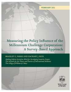 Millennium Challenge Corporation: A Survey-Based Approach FEBRUARY 2013