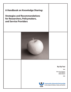 A Handbook on Knowledge Sharing: Strategies and Recommendations for Researchers, Policymakers,