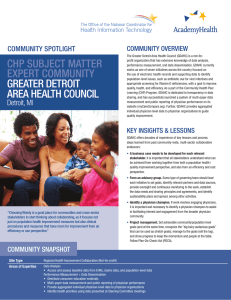 CHP SUBJECT MATTER COMMUNITY SPOTLIGHT COMMUNITY OVERVIEW