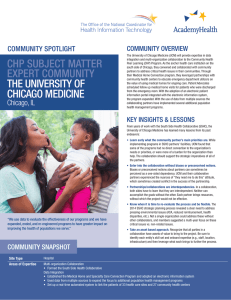 CHP SUBJECT MATTER COMMUNITY SPOTLIGHT COMMUNITY OVERVIEW