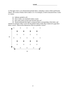 NAME_________________________ (1) The figure shows a two-dimensional periodic lattice, containing A...